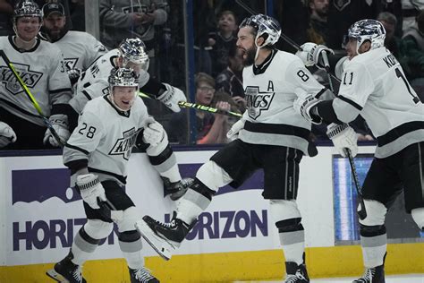 Doughty scores 33 seconds into OT, Kings rally past Blue Jackets 4-3 for 10th straight road win